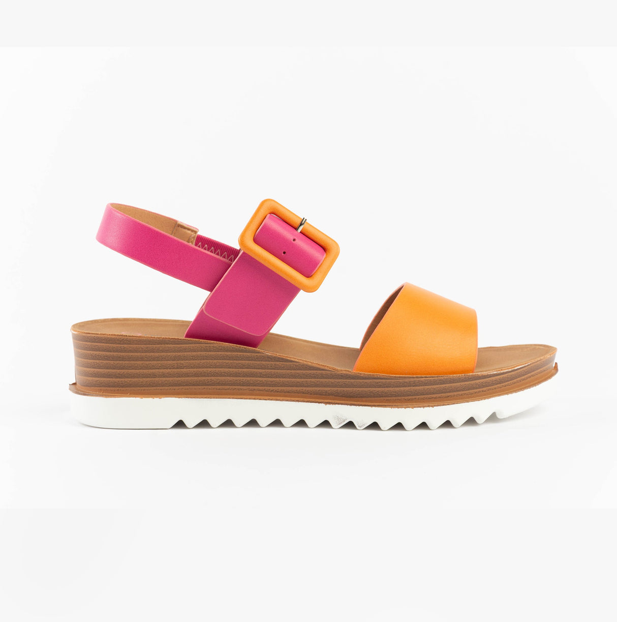 Heavenly Feet PISTACHIO Womens Sandals Fuchsia/orange