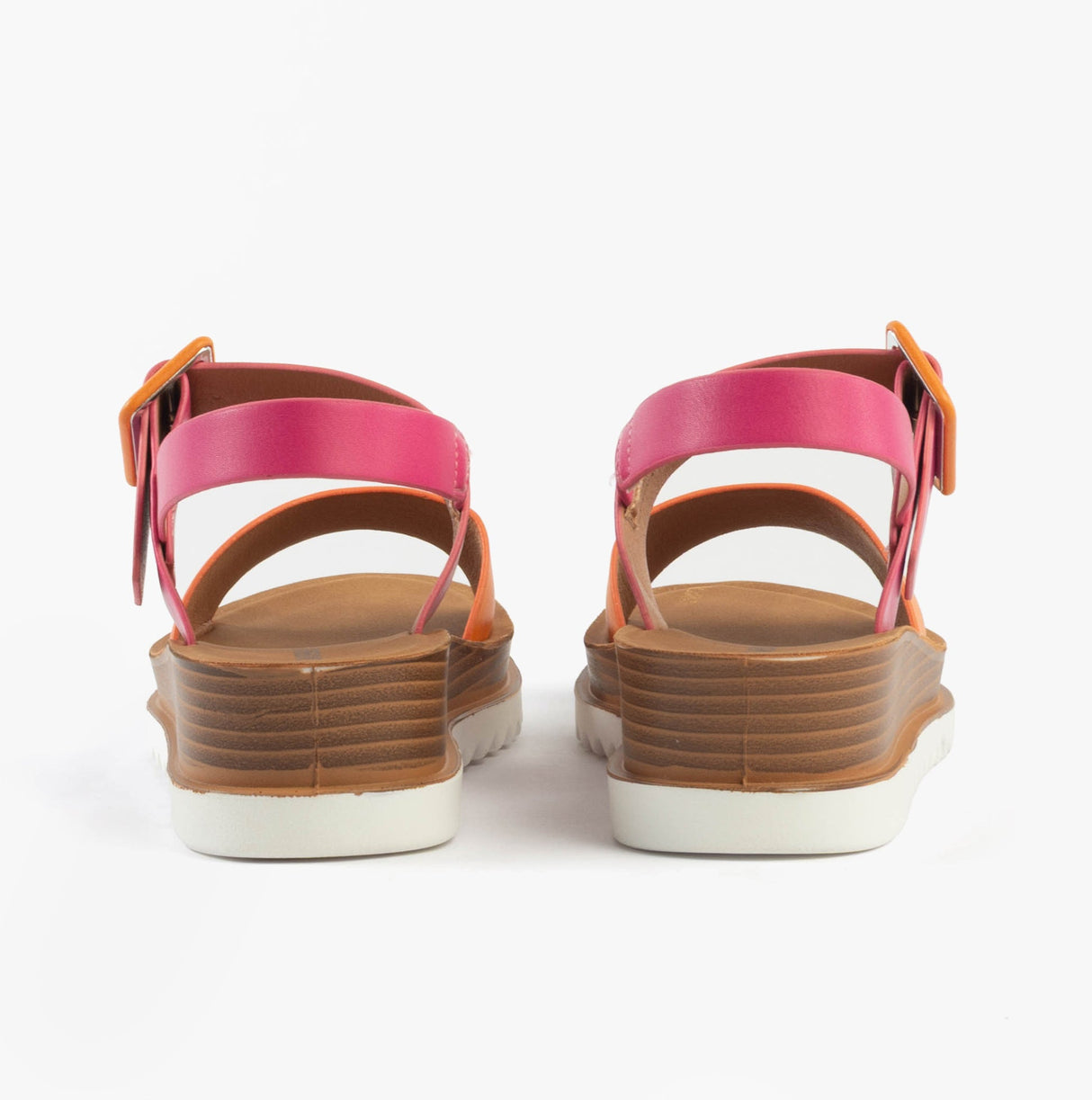 Heavenly Feet PISTACHIO Womens Sandals Fuchsia/orange