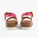 Heavenly Feet PISTACHIO Womens Sandals Fuchsia/orange