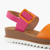 Heavenly Feet PISTACHIO Womens Sandals Fuchsia/orange