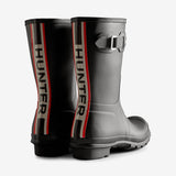Hunter ORIGINAL SHORT TRI COLOUR LOGO BOOT Womens Wellies Black
