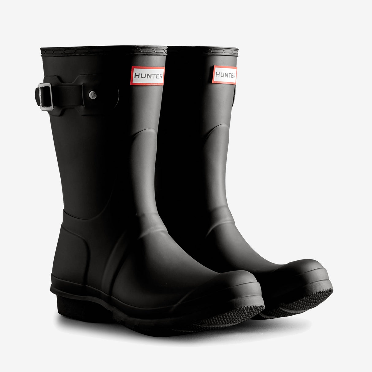 Hunter ORIGINAL SHORT TRI COLOUR LOGO BOOT Womens Wellies Black