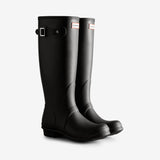 Hunter TRI-COLOUR TALL LOGO BACKSTRAP Womens Wellies Black