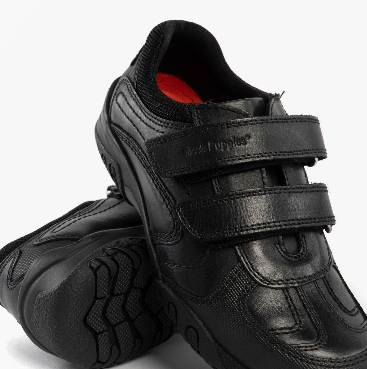 Hush Puppies JEZZA 2 Boys Leather School Shoes Black