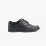 Hush Puppies DEXTER Boys Leather School Shoes Black