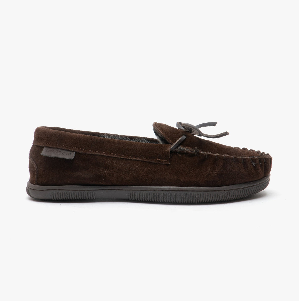 Hush Puppies ACE Mens Suede Moccasin Slippers Brown