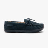 Hush Puppies ACE Mens Suede Moccasin Slippers Navy