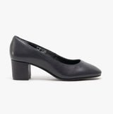 Hush Puppies ANNA Womens Leather Court Shoes Navy