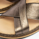 Hush Puppies ELENA Crossover Womens Wedge Sandals Pewter