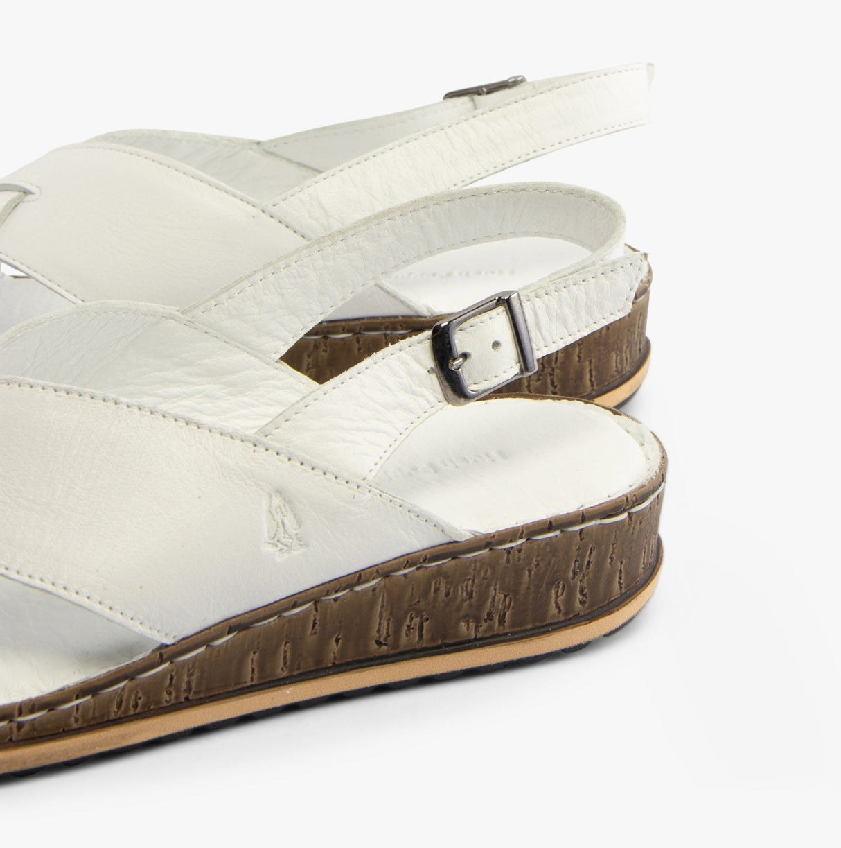 Hush Puppies ELENA Crossover Womens Wedge Sandals White