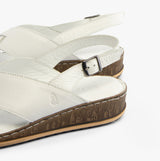 Hush Puppies ELENA Crossover Womens Wedge Sandals White