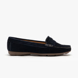 Hush Puppies MARGOT Womens Suede Loafers Navy