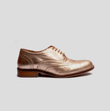 Hush Puppies NATALIE Womens Leather Brogue Shoes Gold