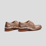 Hush Puppies NATALIE Womens Leather Brogue Shoes Gold