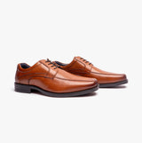 Hush Puppies BRANDON Mens Leather Lace-Up Shoes Tan