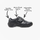 Hush Puppies ARLO Boys Leather School Shoes Black