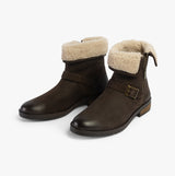 Hush Puppies TYLER Womens Leather Ankle Boots Brown