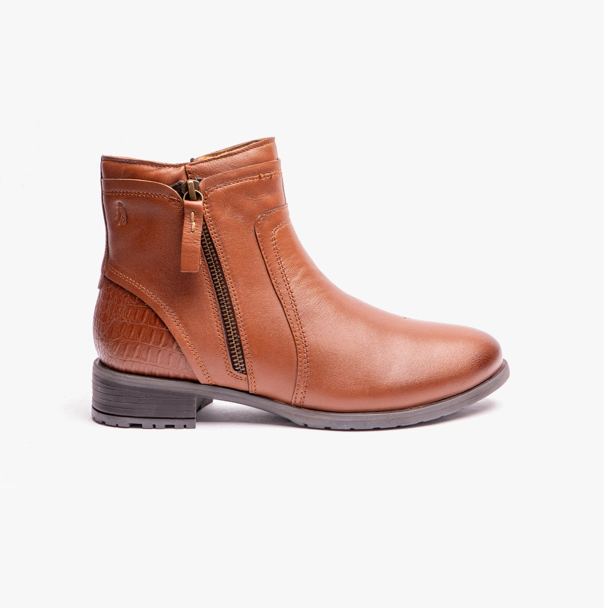 Hush Puppies SCARLETT Womens Leather Ankle Boots Tan