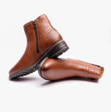 Hush Puppies SCARLETT Womens Leather Ankle Boots Tan