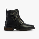 Hush Puppies PRIA Womens Leather Ankle Boots Black