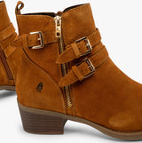 Hush Puppies JENNA Womens Leather Ankle Boots Tan