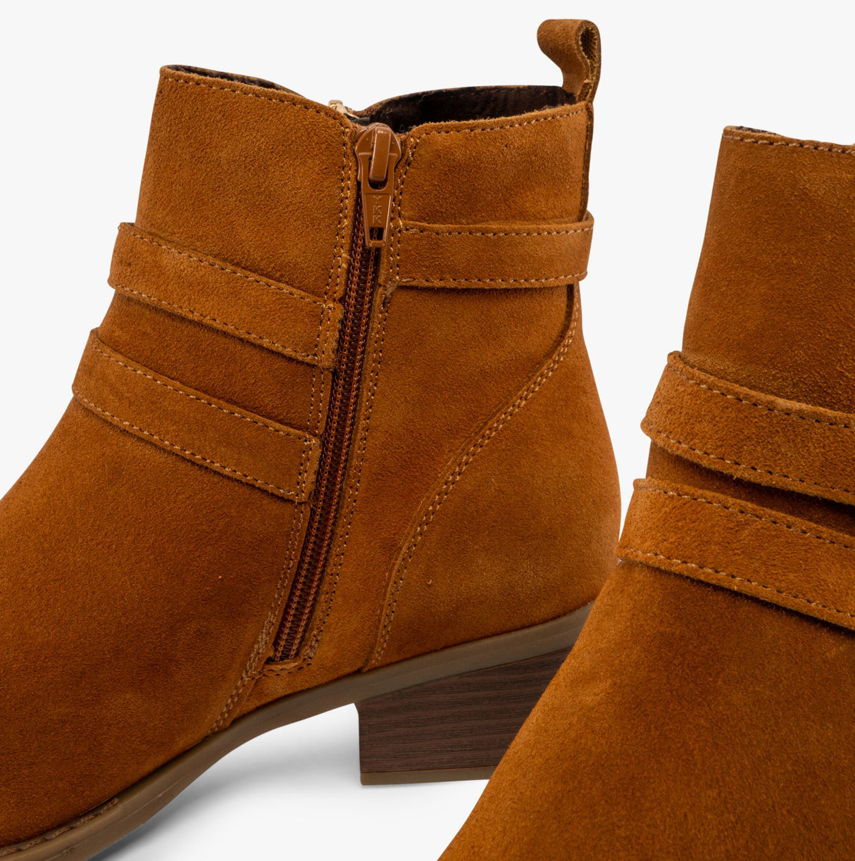 Hush Puppies JENNA Womens Leather Ankle Boots Tan