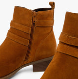 Hush Puppies JENNA Womens Leather Ankle Boots Tan