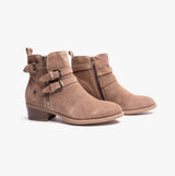 Hush Puppies JENNA Womens Leather Ankle Boots Taupe