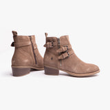 Hush Puppies JENNA Womens Leather Ankle Boots Taupe
