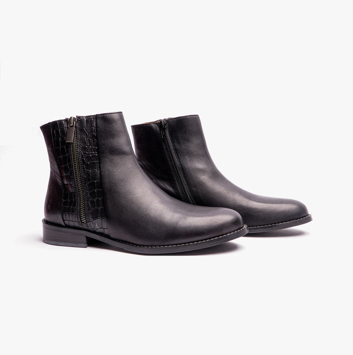 Hush Puppies FRANCES Womens Leather Ankle Boots Black