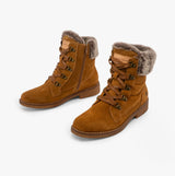 Hush Puppies FLORENCE Womens Leather Ankle Boots Tan