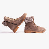 Hush Puppies FLORENCE Womens Leather Ankle Boots Taupe