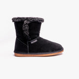 Hush Puppies ASHLEIGH Womens Suede Boot Slippers Black