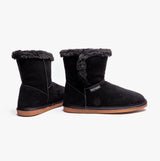 Hush Puppies ASHLEIGH Womens Suede Boot Slippers Black