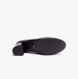 Hush Puppies ANNA Womens Leather Court Shoes Patent Black