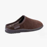 Hush Puppies ASHTON Mens Suede Leather Mule Slippers Brown