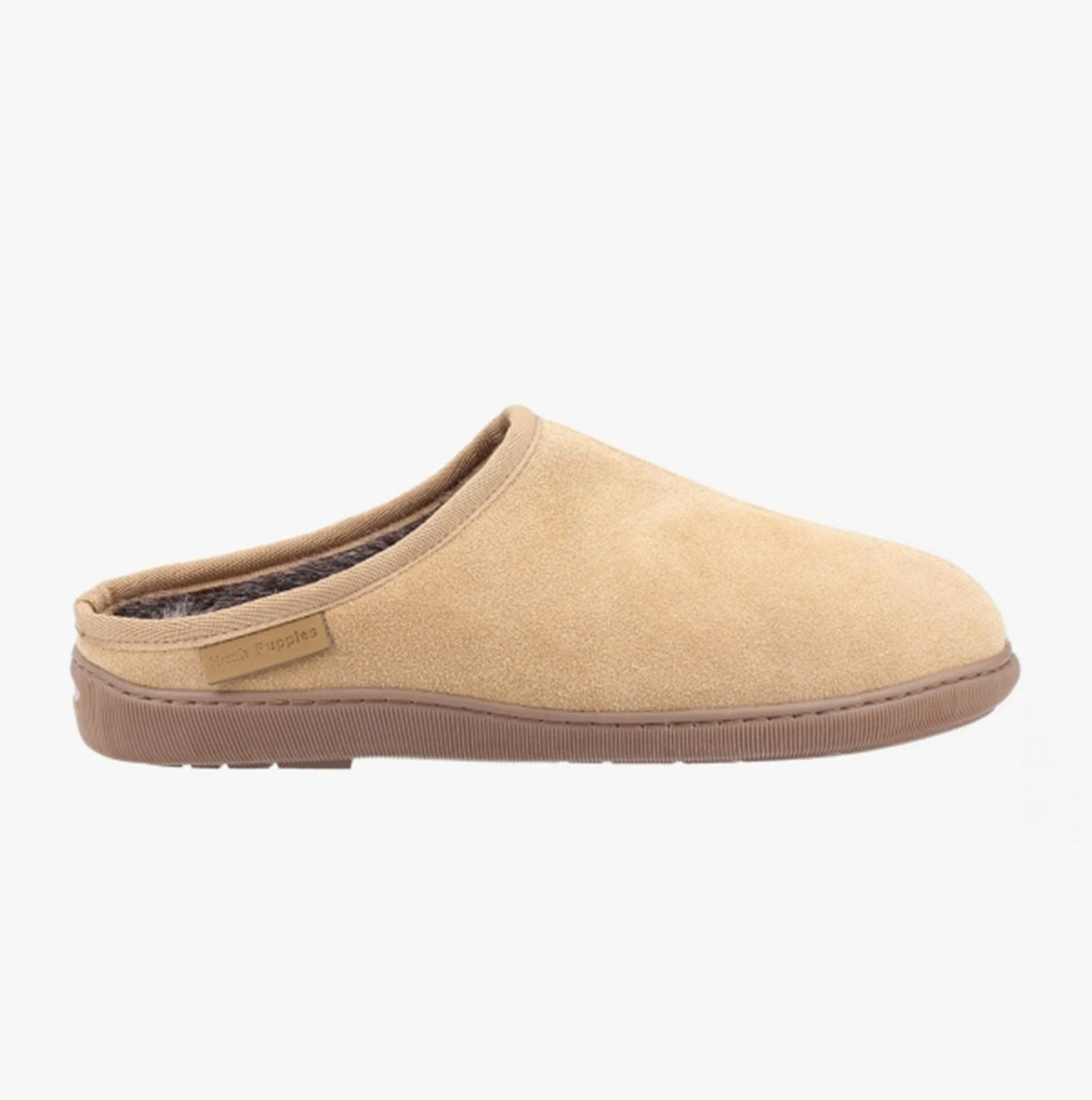 Hush Puppies ASHTON Mens Suede Leather Mule Slippers Tan