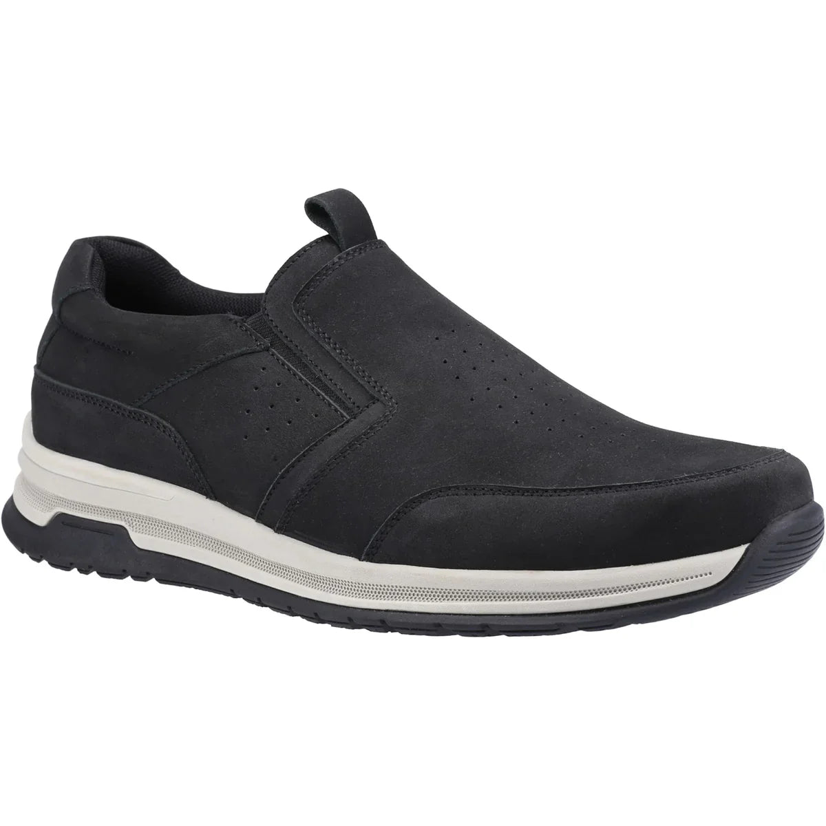 Hush Puppies COLE Mens Trainers Black Nubuck