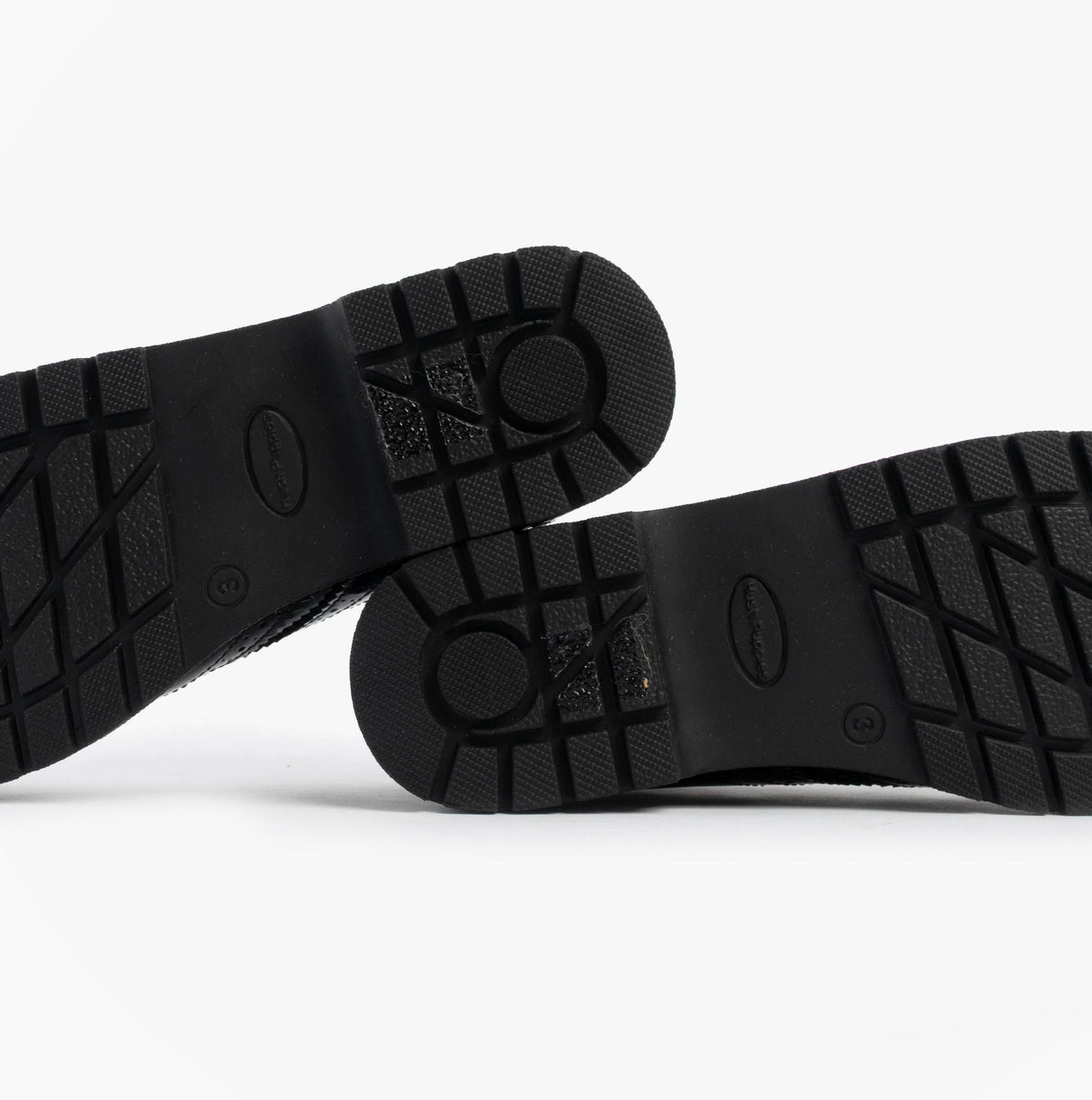 Hush Puppies SALLY Girls Leather School Shoes Black Patent