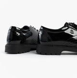 Hush Puppies SALLY Girls Leather School Shoes Black Patent