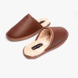 Hush Puppies COADY LEATHER SLIPPER Classic Mens Slippers Tan