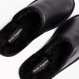 Hush Puppies COADY LEATHER SLIPPER Classic Mens Slippers Black