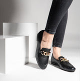 Hush Puppies HARPER Womens Chain Loafers Black