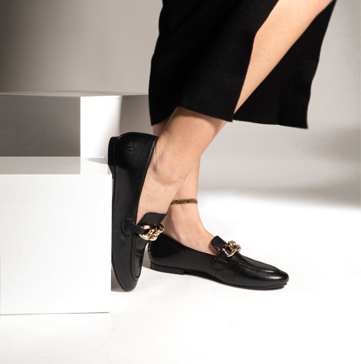 Hush Puppies HARPER Womens Chain Loafers Black