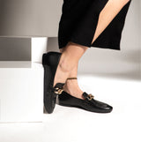 Hush Puppies HARPER Womens Chain Loafers Black