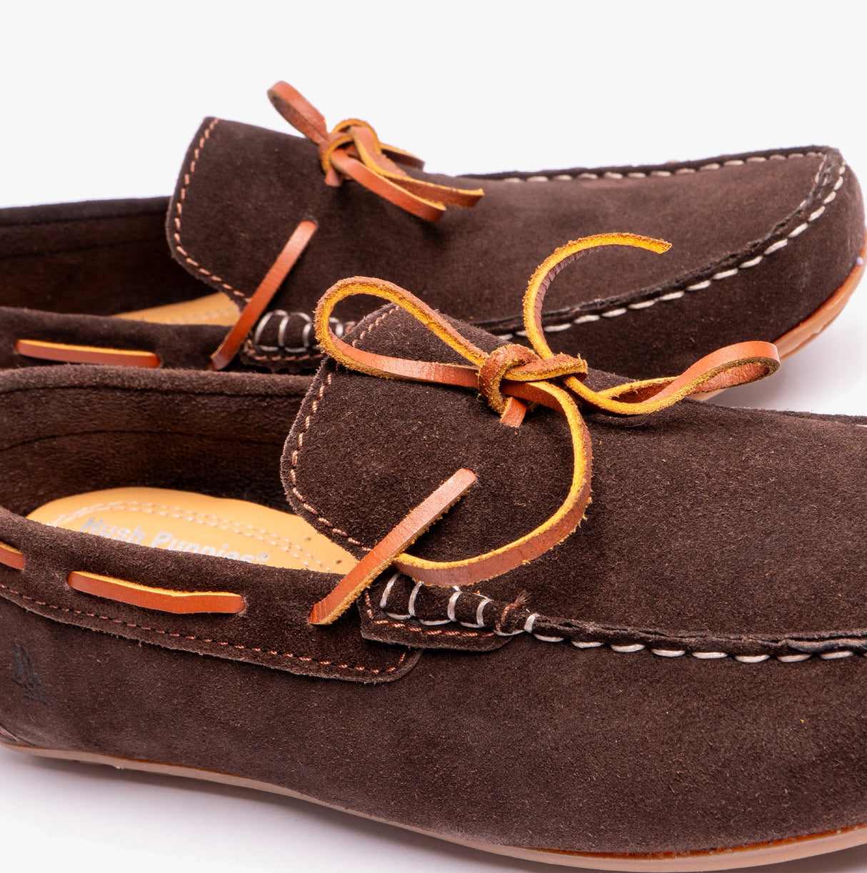 Hush Puppies REUBEN Mens Boat Shoes Brown