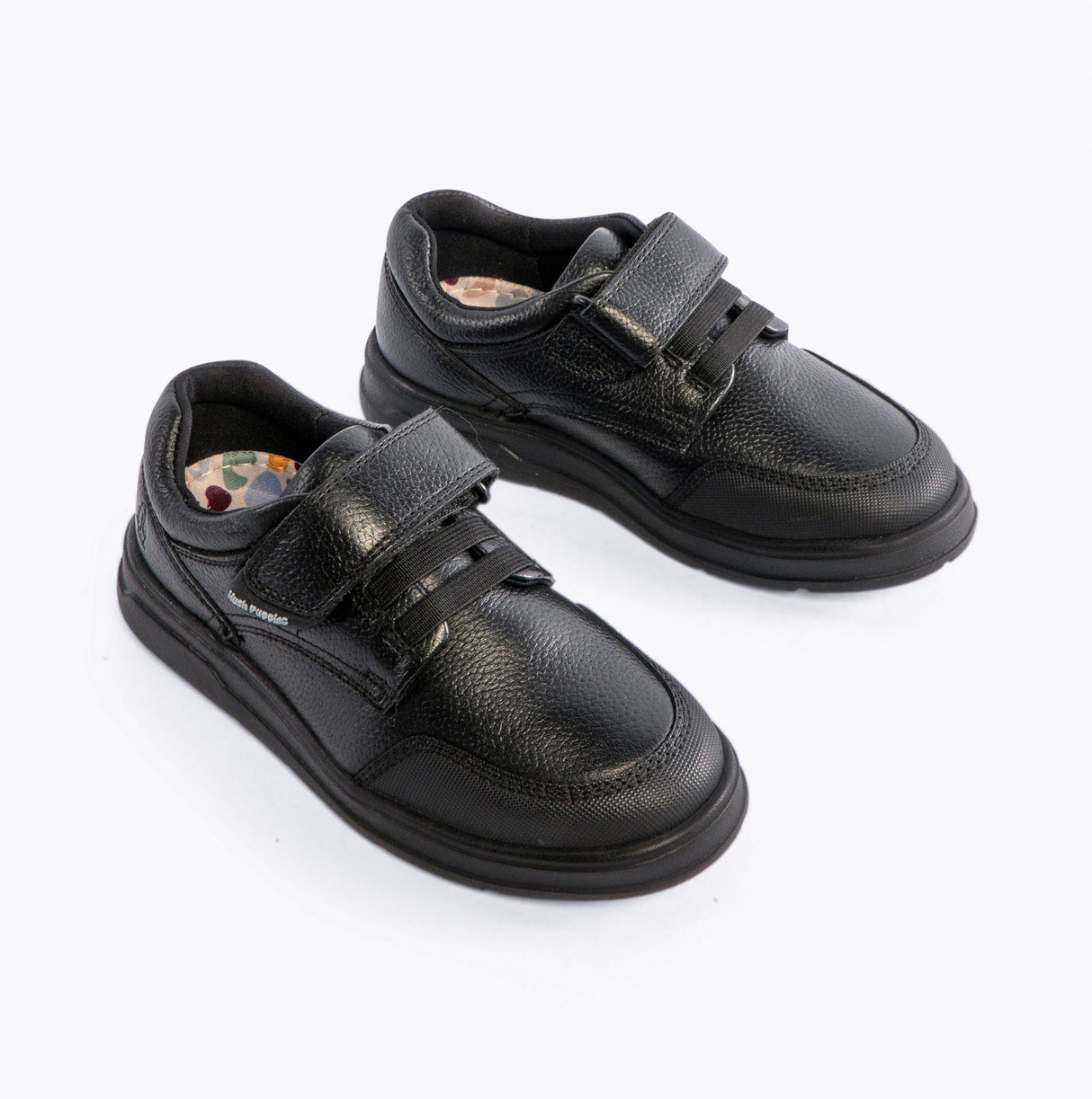 Hush Puppies ROWAN Boys Leather School Shoes Black