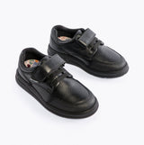 Hush Puppies ROWAN Boys Leather School Shoes Black