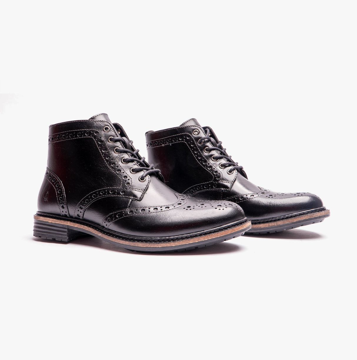 Hush Puppies JOSHUA BROGUE Mens Boots Black
