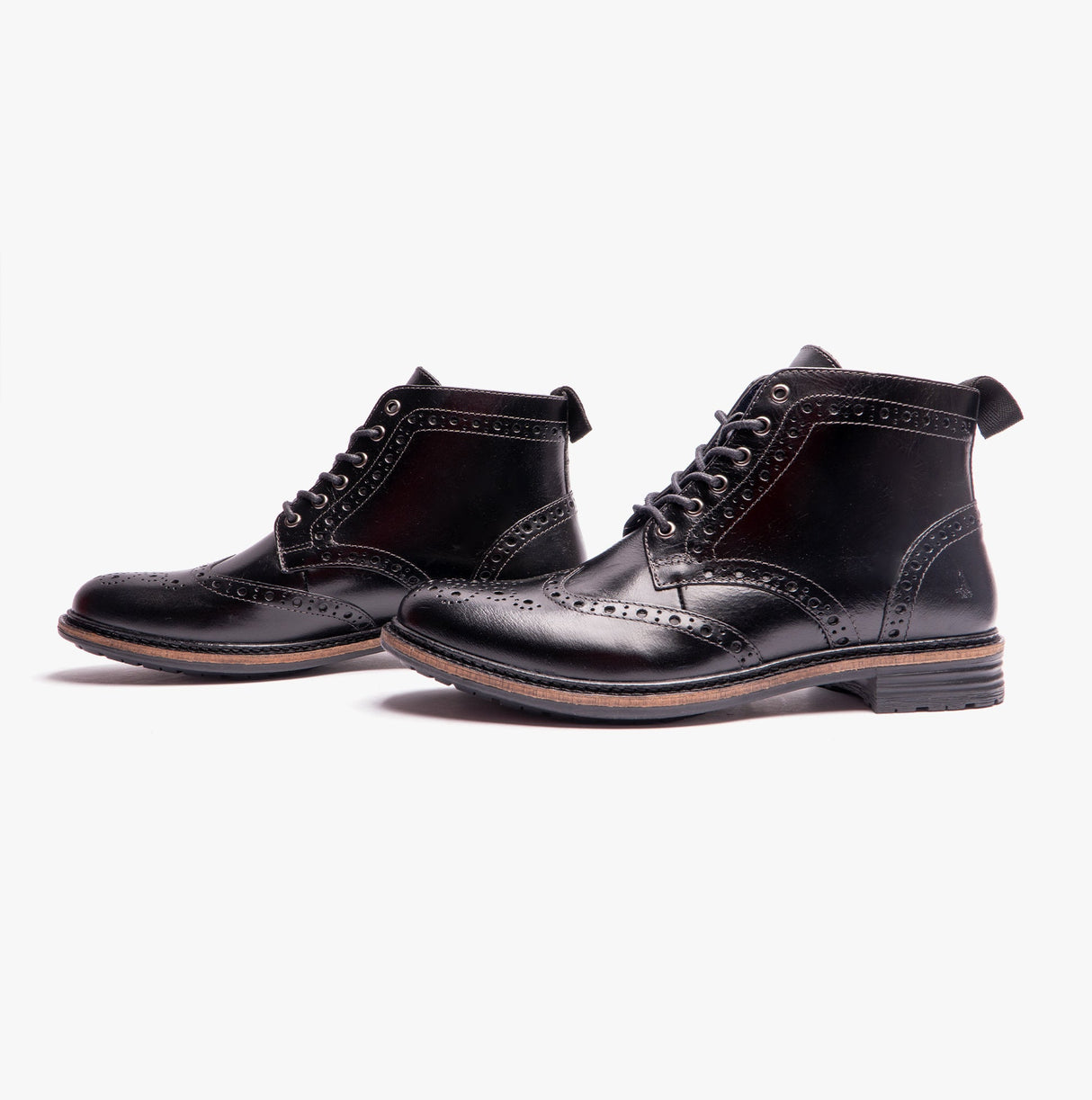Hush Puppies JOSHUA BROGUE Mens Boots Black